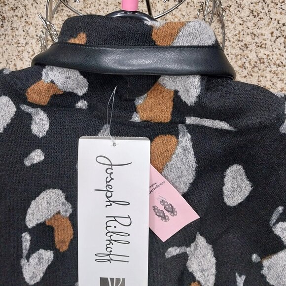 3182 Size 10 Cowlneck Sweater Cross Back with Faux Leather Trim. NWT - Picture 7 of 9